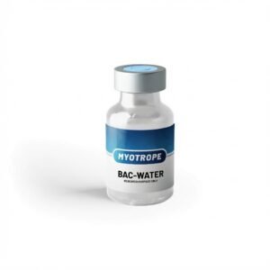 Bacwater 50 ml vial close-up met etiket en rubberen stop